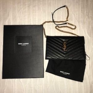 YSL Saint Laurent Matelassé Wallet On Chain Purse